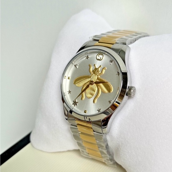 Gucci G-Timeless Two-Tone Stainless Steel with Bee Motif Watch YA1264131 - Picture 2 of 11